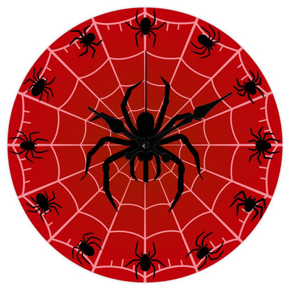 CHGCRAFT Halloween Spider Pattern Wall Clock 12 Inch Non-Ticking Spider Web Clocks Round Wall Hanging Clock Battery Operated for Bedroom Living Room Kitchen Office