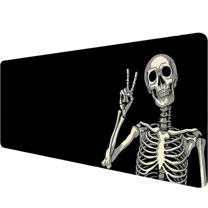 Skull Skeleton Desk Pad Mouse Pad Funny Black Halloween Mousepad XL Large Gaming Mouse Pad Laptop Keyboard Mat Desk Pad 31.5"x11.8" Office Home Decor for Women Girl