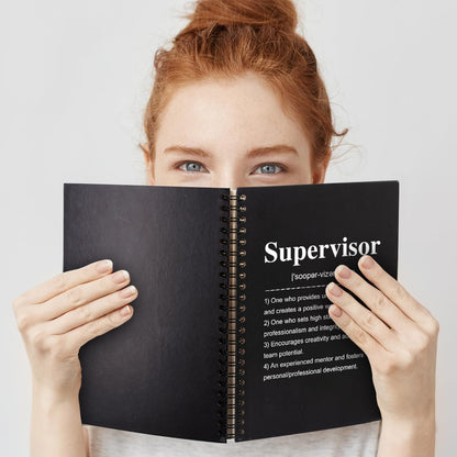 QYUVK Supervisor Definition Hardcover 160 Pages Blank Spiral Notebooks, Supervisor Notebook, Thank You Gift for Teacher Mentor, Supervisor Appreciation Gifts, Going Away Gifts for Supervisor Mentor
