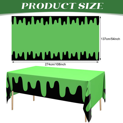 Remagr 6 Pcs Ghost Themed Plastic Tablecloths 54 x 108 Inch Waterproof Rectangle Table Cover Disposable Table Cloth for Boy Birthday Party Halloween Decorations Baby Showers Supplies (Ghost,Gooey)