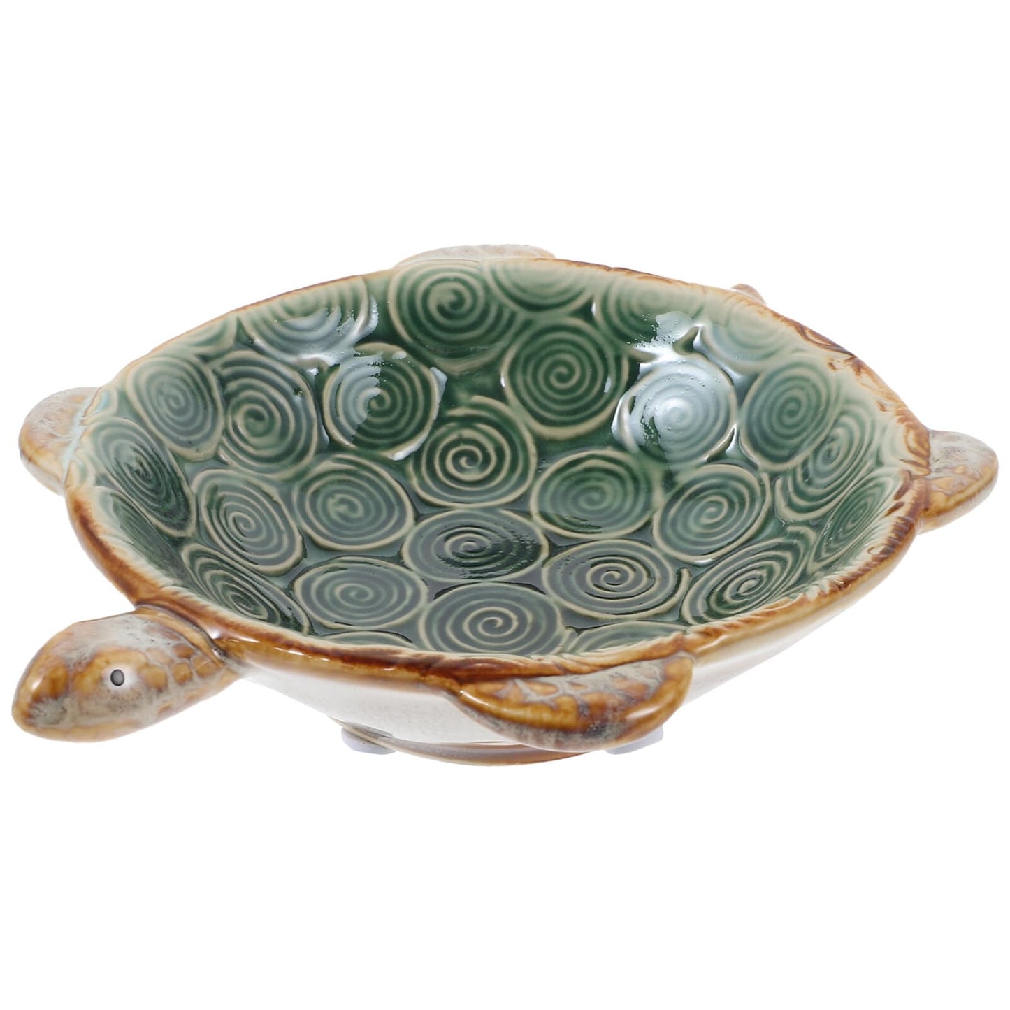 PACKOVE Ceramic Turtle Jewelry Plate Tray Organizer 6.69X5.11X1.57In for Rings Earrings Necklaces Bracelets Decorative Trinket Dish Desktop Storage