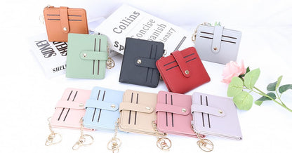Airkit Small Wallets Woman RFID Blocking Leather Credit Card Holder - with ID Window - Card Wallets for Women - with Zipper Coin Purse - Keychain Wallet