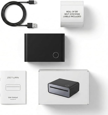 4x6 Thermal Shipping Label Printer - Wireless Bluetooth, Rechargeable Battery, No Ink Needed - for iPhone, Android, Home
