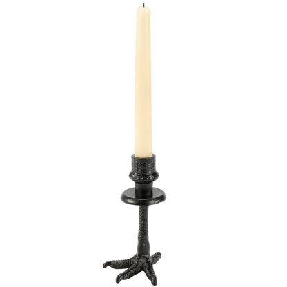 Primitives by Kathy Decorative Candle Holder, from Our Halloween Collection, Features a Sculpted Design that resembles a Crow Foot with Coordinating Design on top to Hold a Single Candle