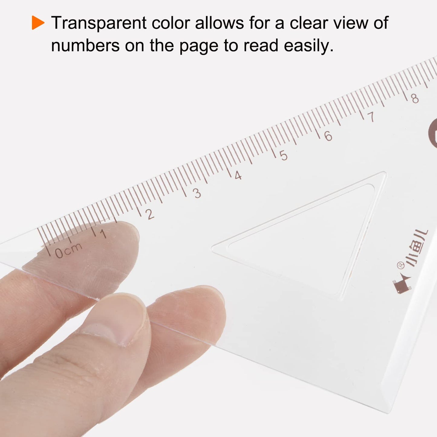 HARFINGTON 2piece Triangle Ruler Square Set 36cm 30/60 and 45/90 Degrees Measuring Tools for Classrooms Home Office, Transparent