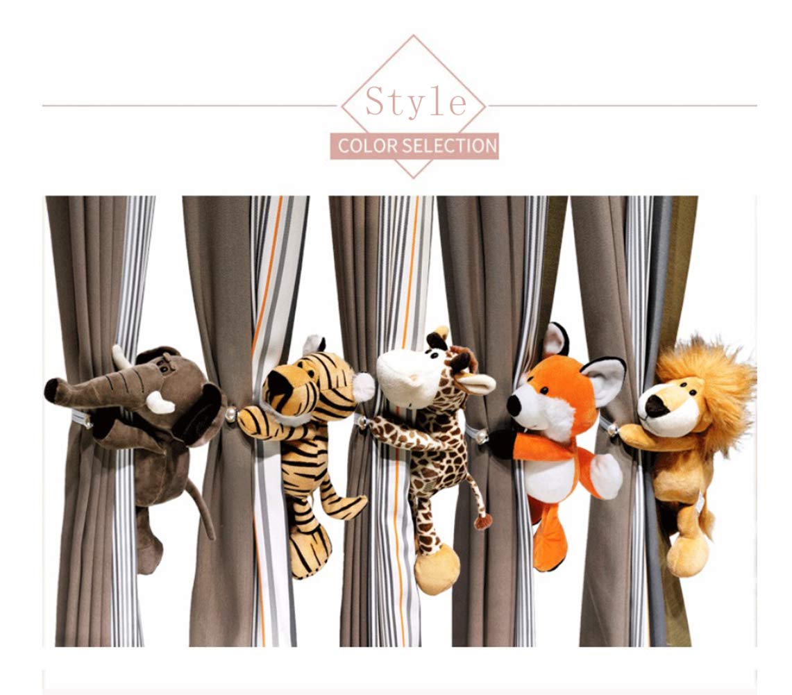 Cciphy 1 Pair Cute Curtain Tieback Animal Tieback Buckle Hook Fastener Cartoon Lion Window Curtain Hook Curtain Holdbacks for Living Room Bedroom Curtain Mosquito Net (Lion)