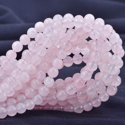 80Pcs Natural Crystal Beads Stone Gemstone Round Loose Energy Healing Beads with Free Crystal Stretch Cord for Jewelry Making (Rose Quartz, 10mm)
