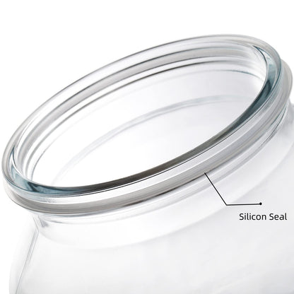 AVLA 3 Pack Glass Jars with Metal Lid, 58 OZ Clear Round Cookie Candy Jar, Food Storage Container with Black Lid, Empty Canister Set for Kitchen Counter, Pasta, Dog Treat, Snack