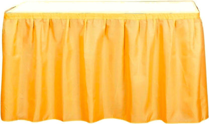 Castle Selection Decorator Table Skirt Ruffled Fabric Diamond Pattern Hook-and-Loop, Wedding Trade Baby Event Buffet, 10 Feet x 30 Inches, Marigold