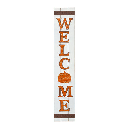 Glitzhome 42"H Fall Wooden Pumpkin Welcome Porch Sign for Fall Harvest Thanksgiving Autumn Indoor Outdoor Front Porch Decoration