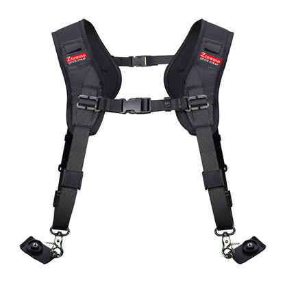 ztowoto Double Shoulder Camera Strap Harness Quick Release Adjustable Dual Camera Tether Strap for DSLR SLR Camera (focus)