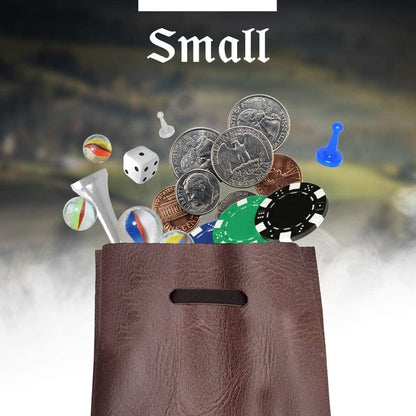 Nabob Leather Leather Drawstring Pouch, Coin Bag, Medicine Tobacco Pouch Medieval Reenactment Made in U.S.A Size 8.5" x 6"