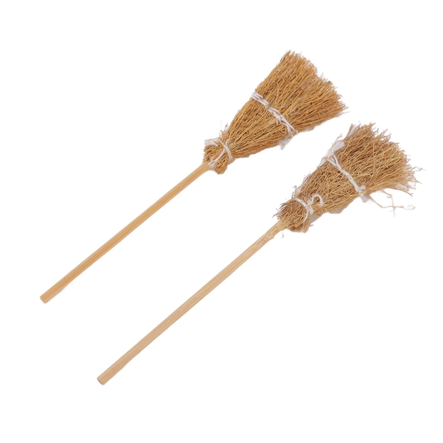 20-Pack Mini Witch Brooms - White Rope Halloween Decor, Miniature Broomstick Ornaments for DIY Crafts, Party Favors & Haunted House Displays