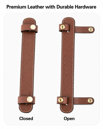 Shoulder Strap Pad Compatible with Longchamp Le Pliage Original Tote Bags – Upgraded Anti-Slip, Pressure-Relief & Wear-Protection Design, Premium Leather, Brown