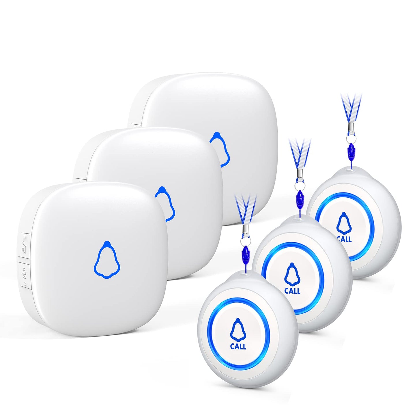 Wireless Caregiver Pager, Medical Alert Systems with 3 Call Buttons and 3 Receivers for Seniors/Elderly at Home, Emergency Panic SOS Call Bell, Nurse Calling & Patient Assistance Alert