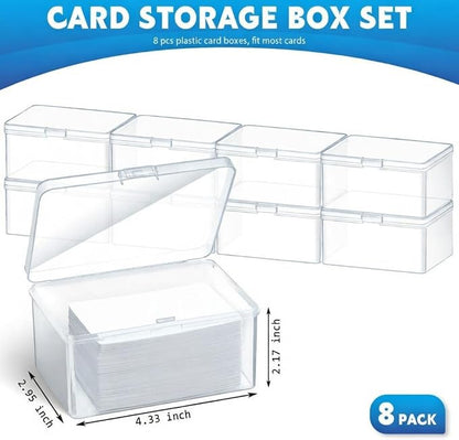 Vicenpal Playing Card Boxes Snaps Closed Clear Plastic Cases Poker Gaming Playing Cards Trading Card Storage Boxes Compatible with MTG TCG 100 Game Cases 4.3 x 2.95 x 2.2 Inches(8 Pcs)