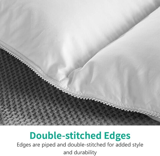 APSMILE Lightweight Down Feather Fibers Comforter Oversized King Size, Light Warmth Duvet Insert for Hot Sleepers/Warm Weather - Luxury Hotel Collection Comforter for Summer(White, 120"x98")