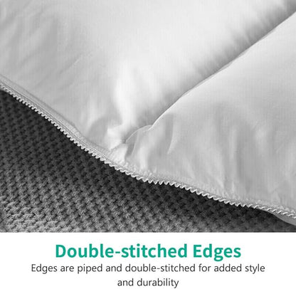 APSMILE Lightweight Down Feather Fibers Comforter Oversized King Size, Light Warmth Duvet Insert for Hot Sleepers/Warm Weather - Luxury Hotel Collection Comforter for Summer(White, 120"x98")