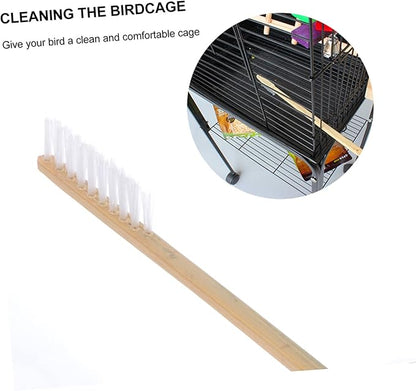DOITOOL 4pcs Parrot Cage Cleaning Brush and Shovel Set Essential Pet Bird Cleaning Tools for Maintenance Create Healthy Environment for Your