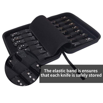 HERSENT Pocket Knife Display Case,Knife Storage Organizer,14 Slots Folding Knife Storage Case,Small Knife Collection Carrier Bag for Survival Tactical Outdoor EDC Mini Knife