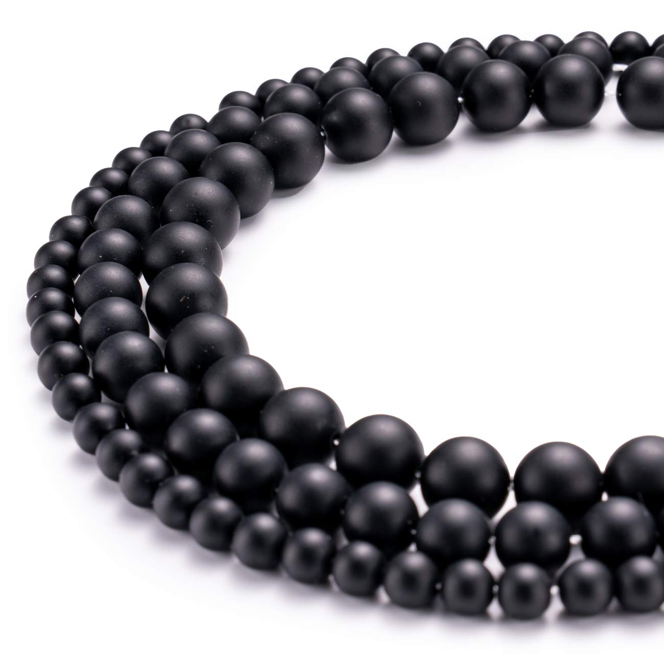 BEADIA Matte Black Onyx Natural Stone Round Loose Semi Gemstone Beads for Jewelry Making 10MM 38PCS