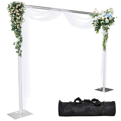 Kinchoix Pipe and Drape Backdrop Stand 10ftx10ft Adjustable Background Support System Heavy Duty Background Stand for Wedding Banquet Decorations Silvery