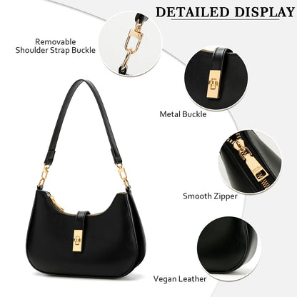 KKXIU Shoulder Bag for Women Cute Hobo Handbag and Vegan Leather Retro Small Clutch Purse with Zipper Closure