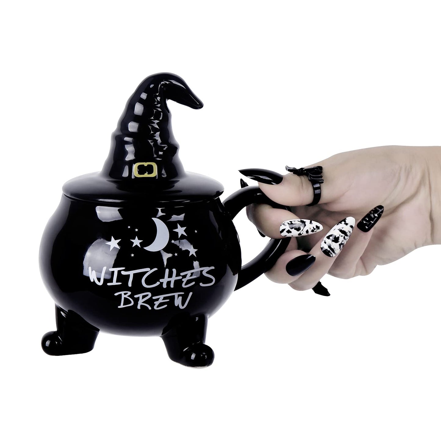 Vencer,Funny Coffee Mug,Witch Coffee Mugs,Goth Christmas Novelty Cup With lid,Witches Brew Cauldron Mug,The Nightmare Before X-mas Witches Brew Coffee Mug,VCM-002