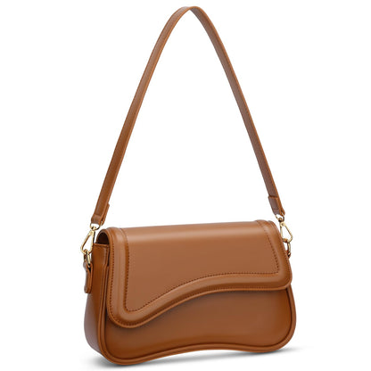 KKXIU Shoulder Bag for Women Small Clutch Purses Cute Hobo Handbag Trendy Underarm Bag-Brown
