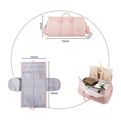 seyfocnia Convertible Travel Garment Bag,Carry on Garment Duffel Bag for Women - 3 in 1 Garment Backpack Hanging Suitcase Suit Business Travel Bag