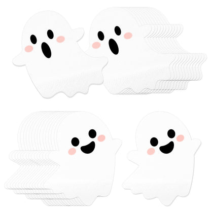 Halloween Ghost Napkins | 100pcs White Disposable Paper Napkins | Kids Spooky Party Decorations - Boo Decor