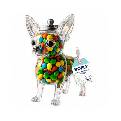 BQFLY Chihuahua Gifts Dog Cookie Jar Cute Candy Treat Container Unique Goose Jars Dachshund Fun Dish Glass Cat Turtle Candy-Shaped Containers Animal Airtight with Lid Snack Bean Storage Bottle