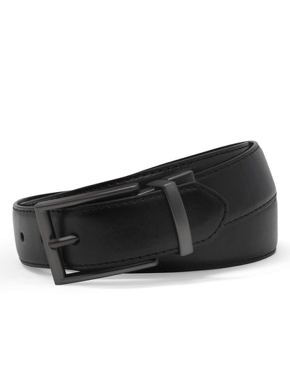 Steve Madden Reversible Men's Dress Casual Every Day Leather Belt, Black/Brown (Smooth), 34