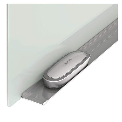 Quartet White Board Dry Erase Board Eraser, 6" x 2-3/8", Premium Max Clean for Dry Erase Markers, Includes Magnetic Caddy Holder, Home School Supplies & Home Office Accessories, Silver (DFEB5)