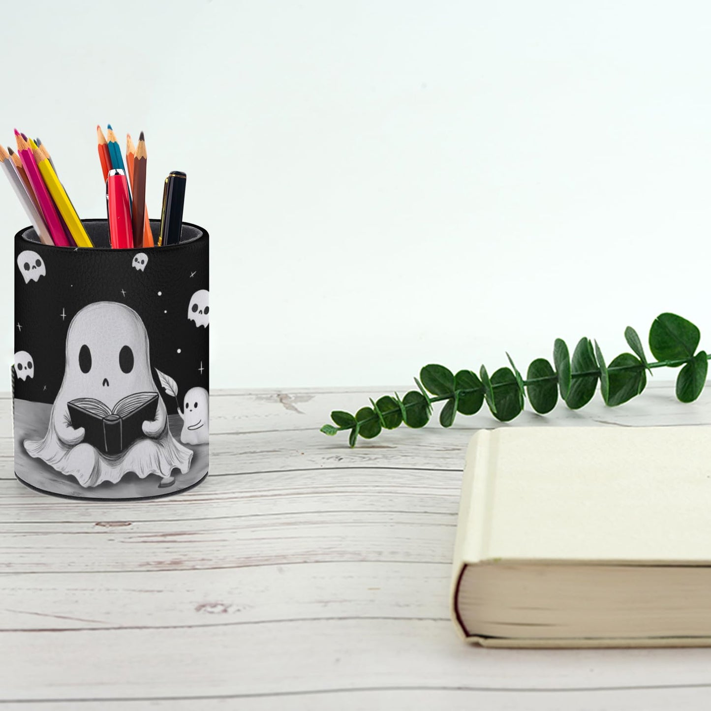 XUWU Cute Ghosts Pen Holder Pencil Cup for Desk Organizer