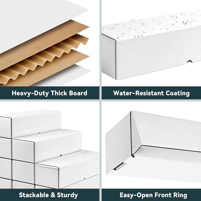 Trading Card Storage Box 10-Pack, 1000 Count Heavy Duty Corrugated Cardboard Box - Bulk Organizer for TCG, MTG,Sports & Collectible Cards, 12.8 INCH Horizontal