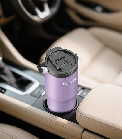 Kepwam Self-Heating Travel Mug 20oz, Temperature-Controlled Coffee Warmer Mug, Smart Travel Coffee Mug Keep Coffee Drinks Hot, Heated Mug Great for Driver Outdoor Fits Car Cup Holders