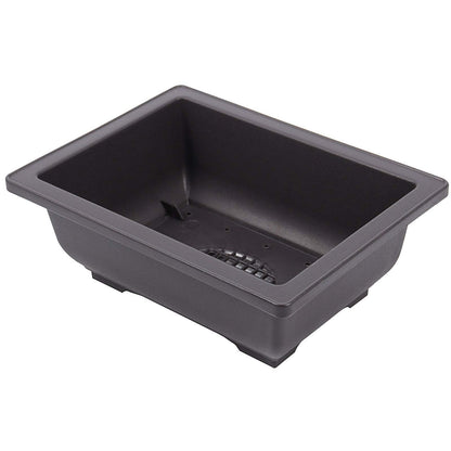ZEONHEI 15 PCS 6.5 Inch Bonsai Training Pots with Trays, Rectangular Plastic Growing Pots, Flower Succulent Pots Container for Garden, Yard, Office, Porch, Balcony, Home Decoration
