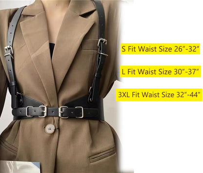 Block Garden Women Harness Belt Halloween Punk Waist Belt Body Chain Belts, Black L