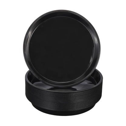 PATIKIL 30 Pack Plastic Plant Saucer, 10 Inch Plastic Plant Tray for Pots Flower Round Plant Dish Plant Drip Trays Water Tray Pot Drainage Tray for Indoors Outdoors Garden, Black