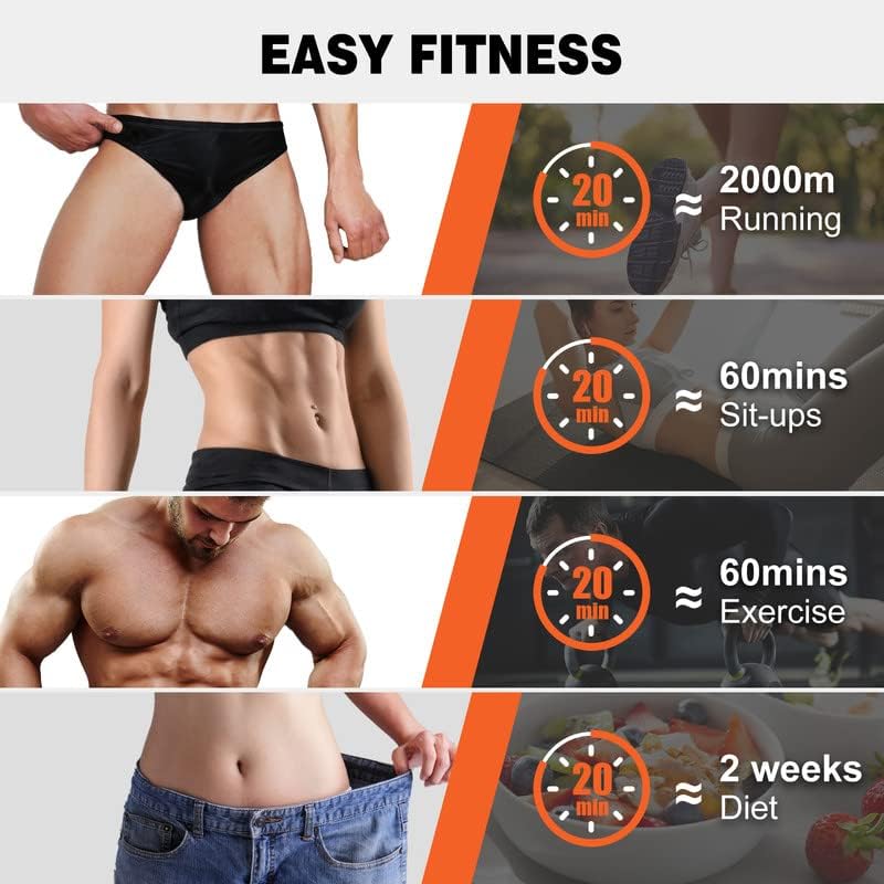 ABS Stimulator Workout Equipment, Ab Machine USB Rechargeable Gear for Abdomen/Arm/Leg, Strength Training Equipment for Men and Women