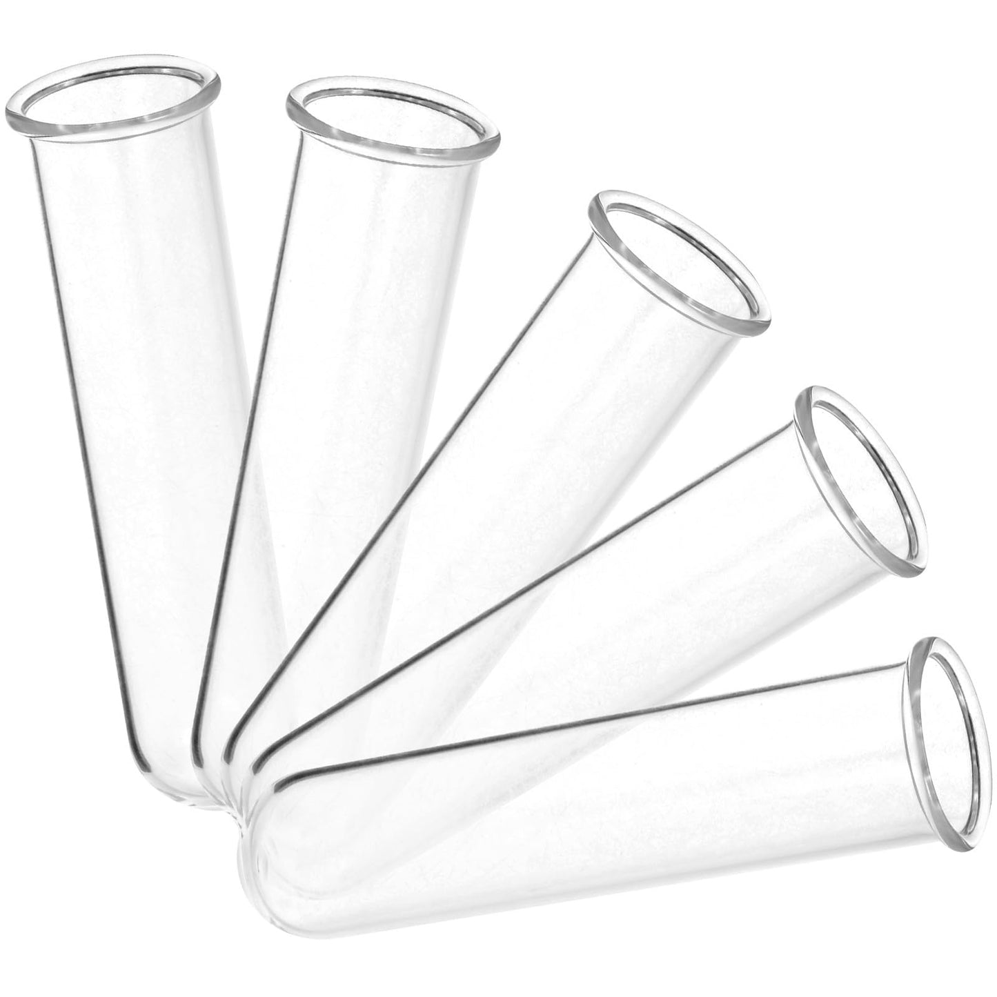 Healvian 5pcs Glass Test Tube Hydroponic Plant Vase Propagation Station for Desk Small Terrarium Flowers Home Décor 2.5x3x11cm