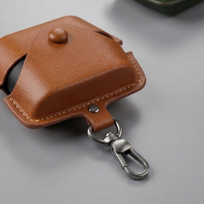 for Sony WF-1000XM6 Leather Case with Keychain Lock, Stylish Retro PU Leather Wireless Charging Earbuds Protective Cover for WF-1000XM6 (2026) for Women Men (Black)