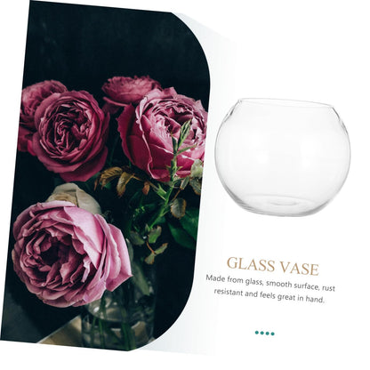 Yardwe 15cm Glass Bubble Bowl Vase Hydroponic Planter for Air Plants and Moss, Round Glass Terrarium Container for Home Décor and Wedding Centerpiece