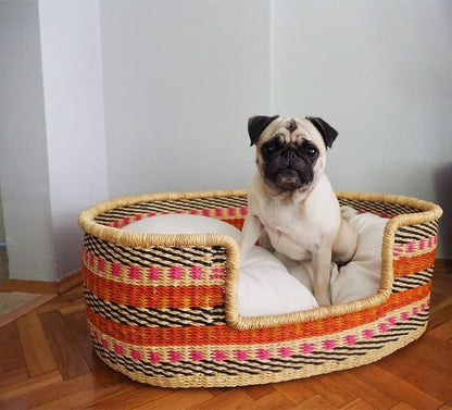 Woven Dog Bed Basket–Gifts for Dogs–Small to XXL Dog Bed–Large Bed for Large Dogs–Elegance and Decorative Bed for Your Dog–Comfortable Dog Bed–Small Dog Bed (Star, XL)
