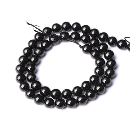 6MM 60PCS Natural Black Tourmaline Gemstone A Grade Beads for Jewelry Making DIY Bracelet Crystal 1 Strand