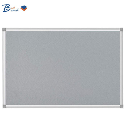 BEST BOARD Gray Felt Bulletin Board 36" × 24", Silver Aluminum Frame, Memo & Message Board, Notes Manager for Home School Office