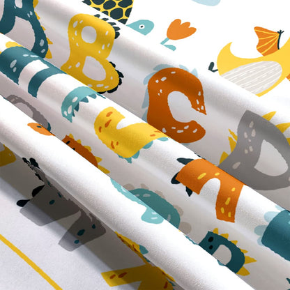 Alphabet Poster Tapestry for Kids Boys Girls Bedroom, ABC Learning for Toddlers Cute Dinosaur Art Educational Tapestries Wall Hanging Classroom Living Room Office Decor 60X40"