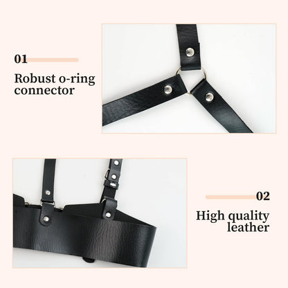 Plus Size Harness Belts for Woman, Black Waist Belt Women Leather Harness Women Goth Belts Gothic Accessories for Woman, Wide Black Womens Fashion Rave Belt Gothic Top Halloween Leather Top Vest