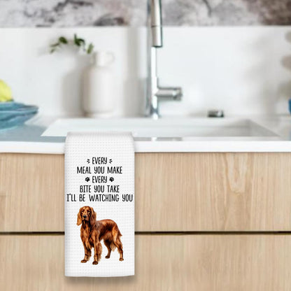 OINDADE Irish Setter Dog Gifts Kitchen Towels, Gifts for Irish Setter Dog Owners Lovers Hand Towels, Funny Every Meal You Make Dish Tea Towel for Kitchen, DogLovers Gift Bathroom Decor, 16x24In
